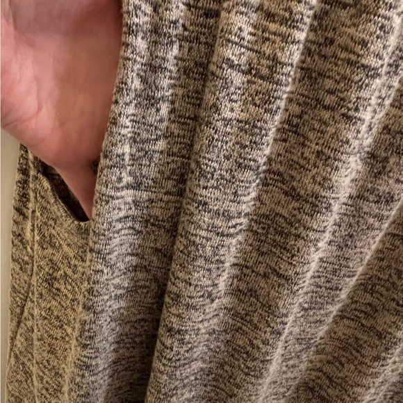 Bar III Dress Heathered Tan Black Midi XL cowl pockets business casual office - Picture 6 of 8